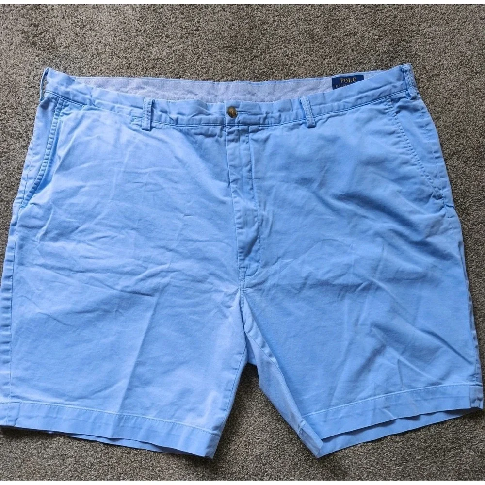 Polo Ralph Lauren Mens Blue Chino Stretch Shorts Classic Fit Size 48